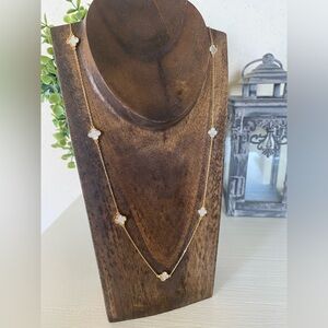 Brand New Rachel Zoe Mother of Pearl Gold over Sterling Silver 925 long necklace